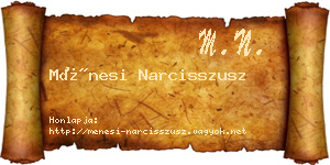 Ménesi Narcisszusz névjegykártya